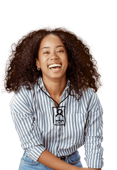 Jovem negra sorrindo